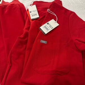 Figs Bold Red Scrub Set